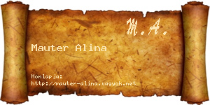 Mauter Alina névjegykártya